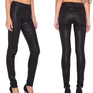 Agolde Black Coated Wax Skinny Jeans Sz 